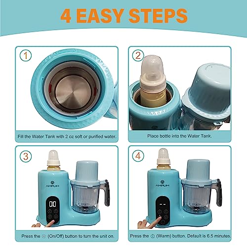 Amplim Baby Food Maker for Nutritious Homemade Meals | 11-in-1 Processor with Steam, Blend, Puree, Grinder, Chopper, Juicer, Defroster, Reheater, Cooker, Meal Station, and Bottle Sanitizer and Warmer by Amplim