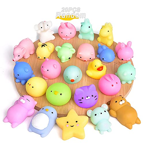 Mochi Squishy Toys 20PCS Party Favors for Kids Cat Dolphin Squishy Squeeze Stress Relief Toys Mini Mochi Kawaii Animal Party Novelty Toys Boy Girl Birthday Gift Random by Yhatsoer