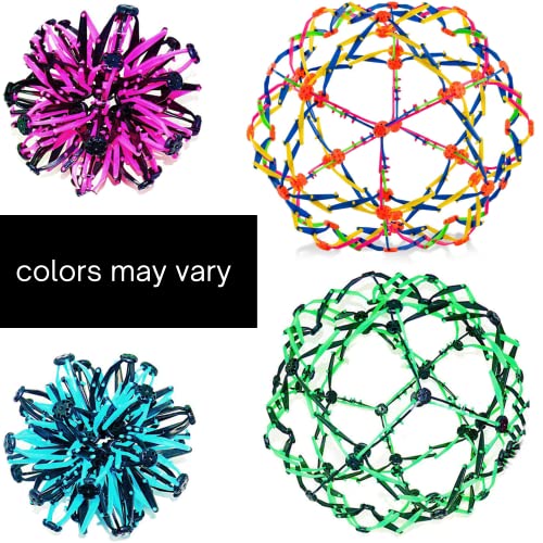 4E's Novelty Expandable Breathing Ball Sphere (4 Pack) Toy for Kids Stress Reliever Fidget Toys Colors May Vary for Yoga Anxiety Relaxation Expands from 5.6" to 12" by 4E's Novelty