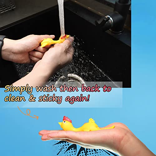 Novelty Place 10 Pcs Slingshot Chicken Flying Finger Toys - Stretchy Rubber Flick Chicks Shooting Game for Kids & Adults - Stress Relieve Fidget Toy, Party Favors & Easter Gift (4 Inch) from Novelty Place