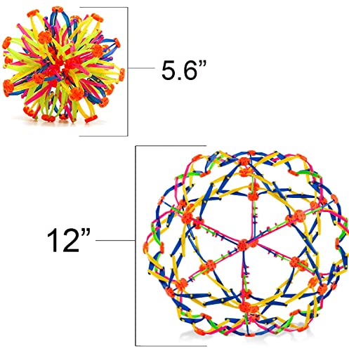 4E's Novelty Expandable Breathing Ball Sphere (4 Pack) Toy for Kids Stress Reliever Fidget Toys Colors May Vary for Yoga Anxiety Relaxation Expands from 5.6" to 12" by 4E's Novelty