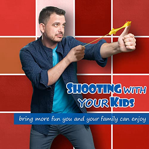 Novelty Place 10 Pcs Slingshot Chicken Flying Finger Toys - Stretchy Rubber Flick Chicks Shooting Game for Kids & Adults - Stress Relieve Fidget Toy, Party Favors & Easter Gift (4 Inch) from Novelty Place