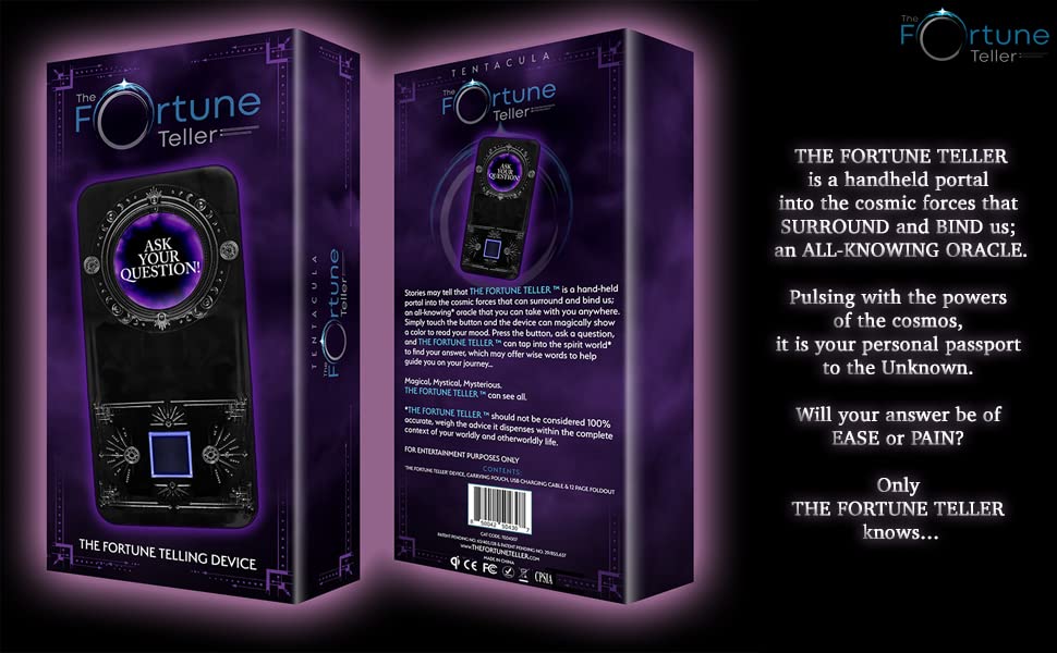 THE FORTUNE TELLER Mystical Light-Up Device into The Cosmos & Unknown, Speaking, Talking, 100+ Magical Predictions, LCD Display, Novelty Toy, All-New Magic 8 Ball Alternative, Limited Edition from Full Moon