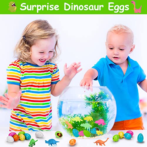 60 PCS Small Hatching Dinosaur Eggs for Dinosaur Party Favors Birthday Party Supplies Goodie Bag Stuffers Prizes Bulk Novelty Grow in Water Dino Eggs with Toys Inside Easter Fillers Kids Boys Girls from Thremhoo
