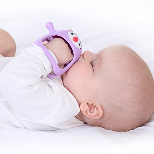 Smily Mia Penguin Buddy Never Drop Silicone Baby Teething Toy for 0-6month Infants, Baby Chew Toys for Sucking Needs, Hand Pacifier for Breast Feeding Babies, Car Seat Toy for New Born,Light Purple by Dongguan Xufu Rubber&Silicone manufacturer Co., Ltd.