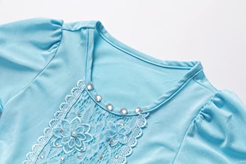 Princess Costume Cinderella Dresses for Girls Blue Dress Up Clothes Accessories for Toddler Girls Fancy Dress Birthday Party (140 6-7 Years) by 