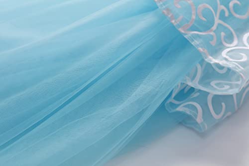 Princess Costume Cinderella Dresses for Girls Blue Dress Up Clothes Accessories for Toddler Girls Fancy Dress Birthday Party (140 6-7 Years) by 