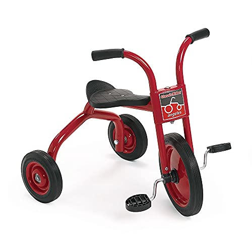 Angeles ClassicRider 12" Toddler Tricycle, Kids Big 3 Wheel Riding Toys, Girls/Boys Trikes, Preschool/Homeschool/Daycare, Blk/Red by Children's Factory