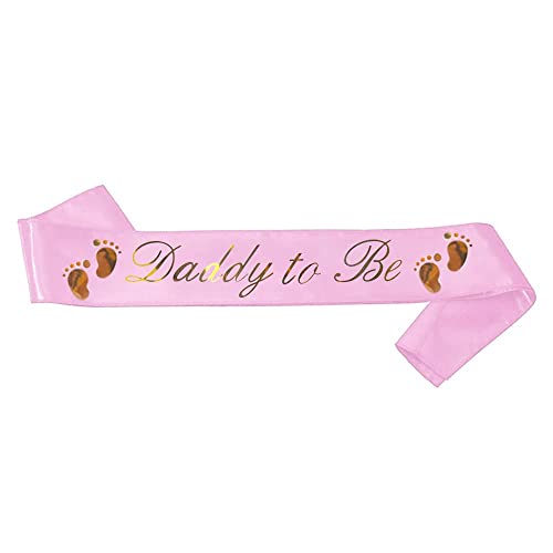 Daddy To Be & Mommy To Be Sash For Baby Shower - Pink With Gold Letters Dad And Mom To Be Sash Baby Shower | Girl Baby Shower Sash Father Mother Decorations Gender Reveal Belly Sash New Princess Favor by JC Product Design