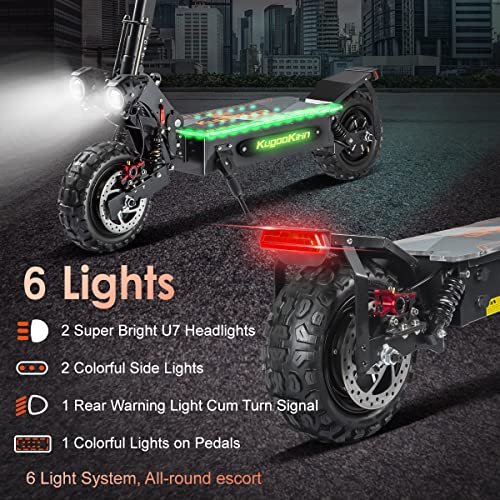 KUGOO Kirin Q06Pro Electric Scooter Adults, Dual Drive 5600W Motors, 50 MPH Top Speed, 60V/27AH Battery 50 Miles Range, 11" Off-Road Vacuum Tire, Dual Braking System & Dual Chargers Load 330 LBS by Shenzhen lvdaoxing Technology Co., Ltd.