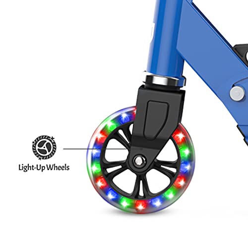 Jetson Scooters - Jupiter Kick Scooter (Blue) - Collapsible Portable Kids Push Scooter - Lightweight Folding Design with High Visibility RGB Light Up LEDs on Stem, Wheels, and Deck by Jetson Electric Bike