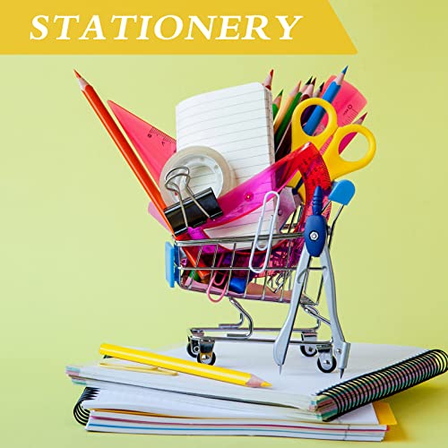 Hotop 3 Pieces Mini Shopping Cart Small Supermarket Cart Handcart Shopping Utility Cart Kids Metal Shopping Cart Mode Storage Shopping Carts (Rose Red, Purple, Light Blue) by Hotop