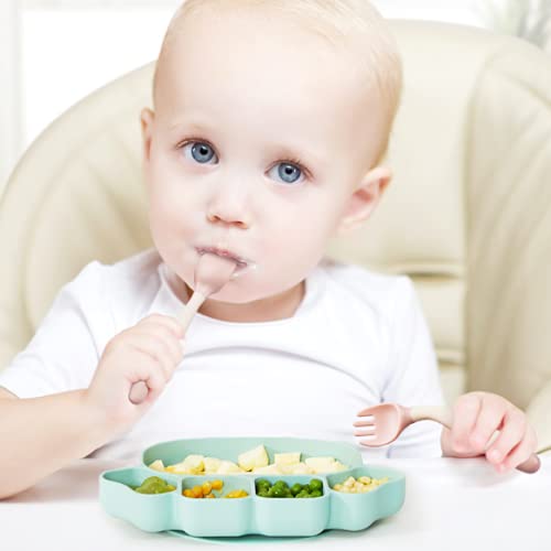 Toddler Utensils with travel case, Baby spoon and fork set for self-feeding Learning Bendable handle silverware for kid children (pink) by NeigeTec