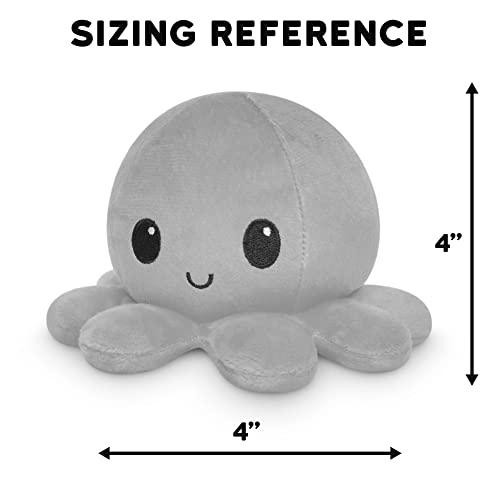 TeeTurtle | The Original Reversible Octopus Plushie | Patented Design | Happy Purple + Dead Gray | Show Your Mood Without Saying a Word! by TeeTurtle
