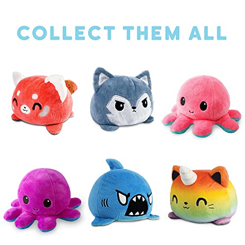 TeeTurtle | The Original Reversible Octopus Plushie | Patented Design | Happy Purple + Dead Gray | Show Your Mood Without Saying a Word! by TeeTurtle