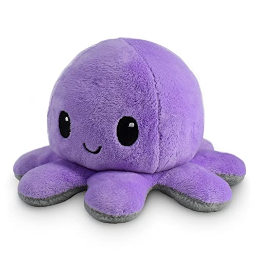TeeTurtle | The Original Reversible Octopus Plushie | Patented Design | Happy Purple + Dead Gray | Show Your Mood Without Saying a Word! by TeeTurtle