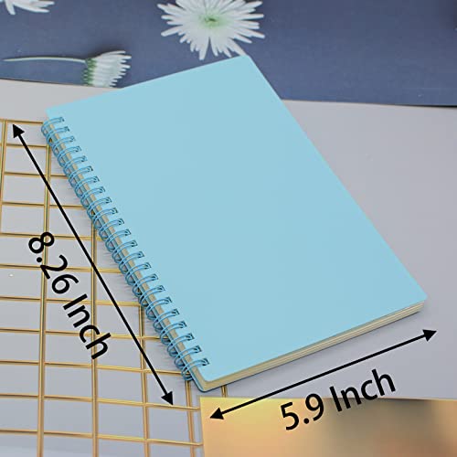 Spiral Notebook, 4 Pcs A5 Thick Plastic Hardcover 7mm College Ruled 4 Color 80 Sheets -160 Pages Journals for Study and Notes (4) from Yansanido