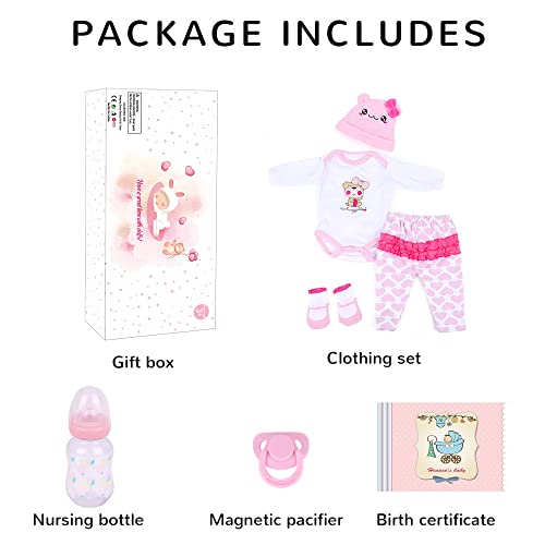 CHAREX Reborn Baby Dolls Girl - 16 Inches Realistic Soft Vinly Newborn Baby Dolll That Look Real, Best Toy for Kids Ages 3+ by CHAREX