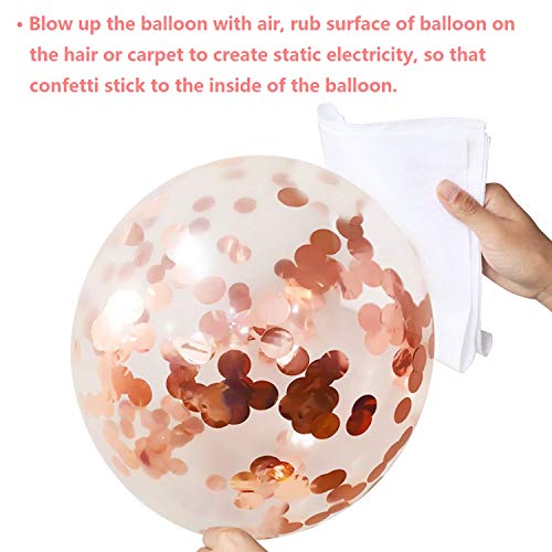 Rose Gold Balloons Party Decorations Supplies Set 35 Pack Include 30 Balloons, 2 Foil Fringe Curtains, 1 Rose Gold Sequin Table Runner, 2 Foil Ribbon for Birthday Party, Wedding,Xmas New Year Festival from TOOSCI