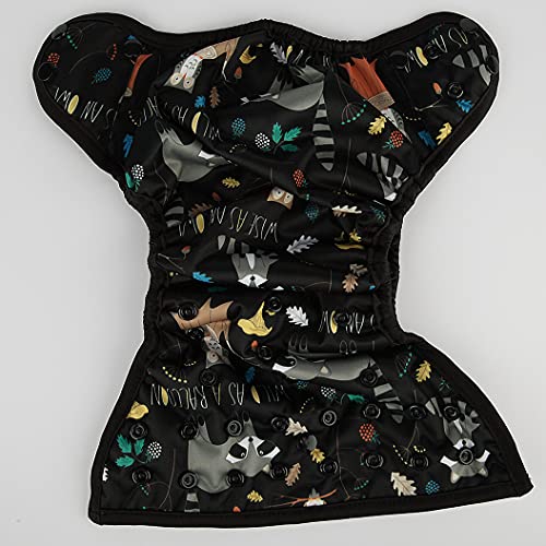 Hibaby One Size Cloth Diaper Cover Snap With Double Gusset (Raccoon), One Fit All from 