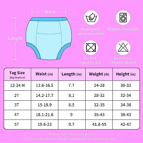BIG ELEPHANT Baby Girls' Padded Potty Training Pants Underwear 6 Pack, 3T from BIG ELEPHANT