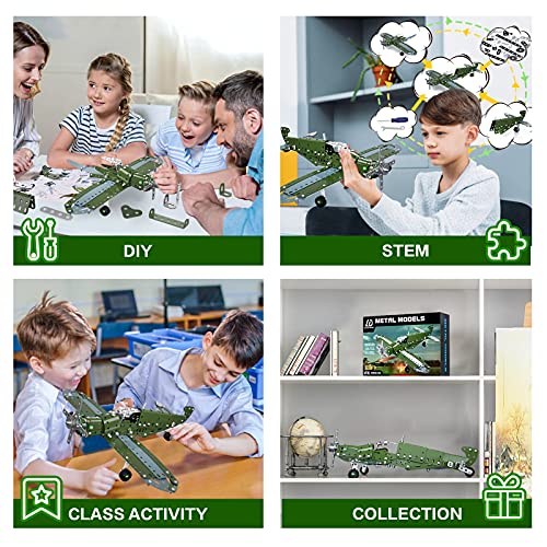 Lucky Doug Building Toys Model Airplane Set -258 Pieces DIY Building Stem Projects Toys for Kids Boys Ages 8-12 and Older,Building Assembly Science Educational Toys Set Gifts for Model Aircraft Fan from Lucky Doug