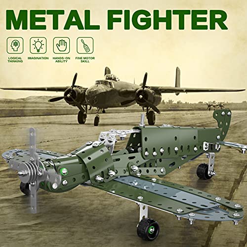 Lucky Doug Building Toys Model Airplane Set -258 Pieces DIY Building Stem Projects Toys for Kids Boys Ages 8-12 and Older,Building Assembly Science Educational Toys Set Gifts for Model Aircraft Fan from Lucky Doug