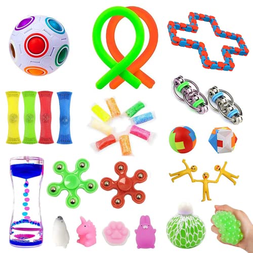 32 Pack Sensory Fidget Toys Setï¼Stress Relief Hand Toys for Adults Kids ADHD ADD Anxiety Autism, Perfect for Birthday Party Favors, School Classroom Rewards, Carnival Prizes, Pinata Goodie Bag Fillers from ChicFunhood