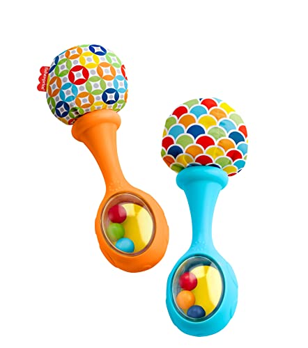 Fisher-Price Rattle 'n Rock Maracas, Blue/Orange [Amazon Exclusive] by Fisher-Price