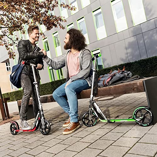 Hudora 14724 Adult Folding Kick Scooter- 2 Big PU Wheels Scooter for Adult 205 mm, Adjustable Bar, Reinforced Deck, Scooters for Teens 12 Years and Up from LIYU