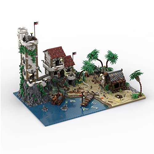 Port Sauvage Building Set; Pirates of Barracuda Bay Building Kit Featuring Cursed Beach, Castle and Pirates House, Port Sauvage Model Building Toy, Cool Build-and-Display Model for Adults (8,104 Pcs) by Sayotoo
