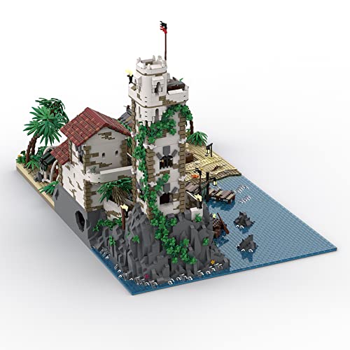 Port Sauvage Building Set; Pirates of Barracuda Bay Building Kit Featuring Cursed Beach, Castle and Pirates House, Port Sauvage Model Building Toy, Cool Build-and-Display Model for Adults (8,104 Pcs) by Sayotoo