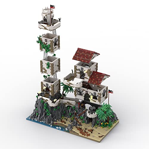 Port Sauvage Building Set; Pirates of Barracuda Bay Building Kit Featuring Cursed Beach, Castle and Pirates House, Port Sauvage Model Building Toy, Cool Build-and-Display Model for Adults (8,104 Pcs) by Sayotoo