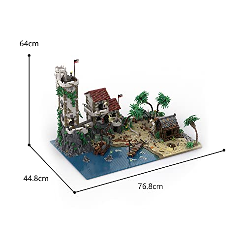 Port Sauvage Building Set; Pirates of Barracuda Bay Building Kit Featuring Cursed Beach, Castle and Pirates House, Port Sauvage Model Building Toy, Cool Build-and-Display Model for Adults (8,104 Pcs) by Sayotoo