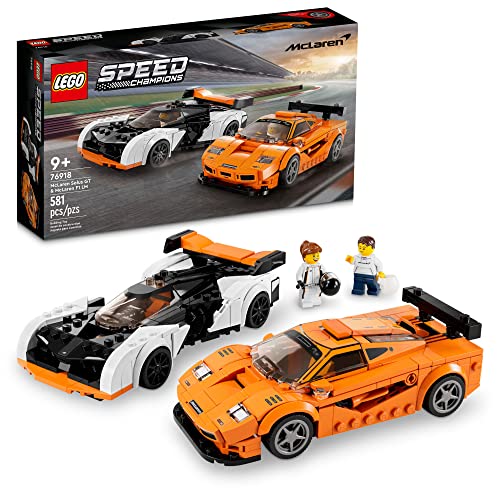 LEGO Speed Champions McLaren Solus GT & McLaren F1 LM 76918, 2 Iconic Race Car Toys, Hypercar Model Building Kit, Collectible 2023 Set from LEGO