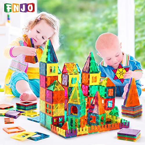 FNJO Magntic Tiles, 110PCS Magnet Building Set, Magnetic Building Blocks,Construction STEM Toys for Kids , Gift for Boys Girls by FNJO
