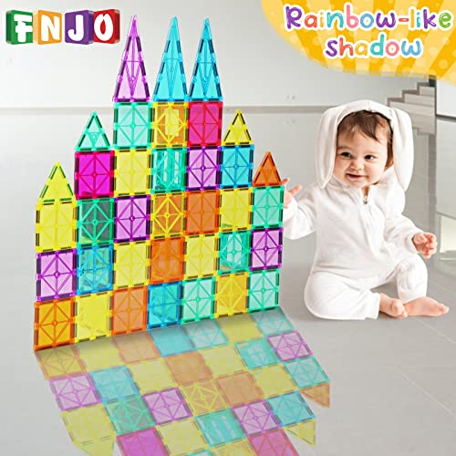 FNJO Magntic Tiles, 110PCS Magnet Building Set, Magnetic Building Blocks,Construction STEM Toys for Kids , Gift for Boys Girls by FNJO
