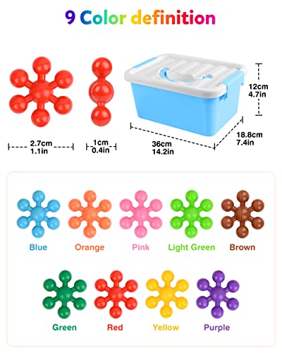 Vanmor 600 Pieces Building Blocks Kids STEM Toys Educational Building Toys Interlocking Solid Plastic Preschool Building Sets Solid Plastic Discs Sets Creativity Toys for Boys and Girls Aged 3+ from Vanmor