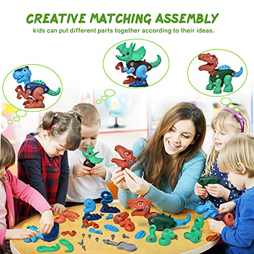 Take Apart Dinosaur Toys for 6 7 8 9 10 Year Old kids, Kids Toys Stem Learning Educational Building Kids Toys with Electric Drill, Dinosaur Toy Birthday Easter Gifts Boys Girls from Fterwk