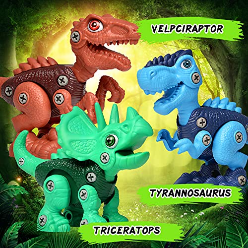 Take Apart Dinosaur Toys for 6 7 8 9 10 Year Old kids, Kids Toys Stem Learning Educational Building Kids Toys with Electric Drill, Dinosaur Toy Birthday Easter Gifts Boys Girls from Fterwk