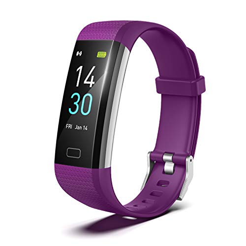 Ion Fitness Tracker with Body Temperature Heart Rate Blood Pressure Blood Oxygen Sleep Monitor, IP68 Waterproof, 16 Sport Modes, Smart Bracelet for iPhone & Android Phones Man Women Kids (Purple) from Union Computer Supplies Ltd