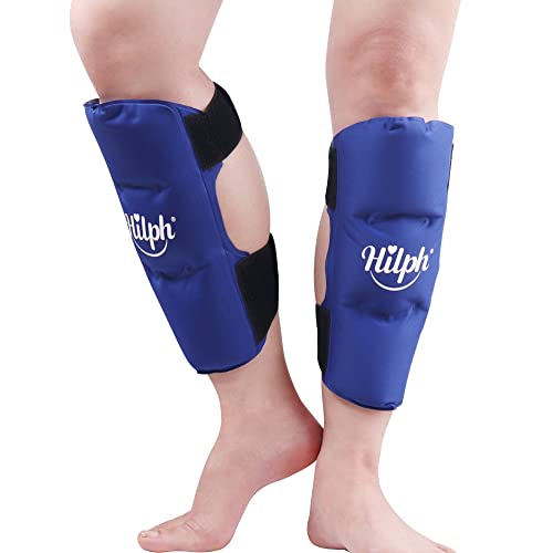 HilphÂ®Shin Splint Ice Pack 2 Pack, Reusable Calf and Shin Gel Ice Pack for Leg Injuries, Runner, Dancers, Calf Swelling, Bruises Pain Relief from Hilph