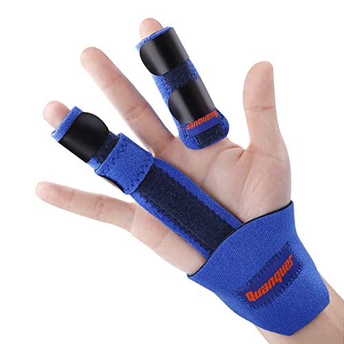 2Pcs Finger Splint for Trigger Finger, Mallet Finger, Finger Knuckle Immobilization, Finger Fractures, Wounds, Post-operative Care and Pain Relief from Quanquer