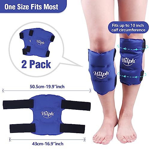 HilphÂ®Shin Splint Ice Pack 2 Pack, Reusable Calf and Shin Gel Ice Pack for Leg Injuries, Runner, Dancers, Calf Swelling, Bruises Pain Relief from Hilph