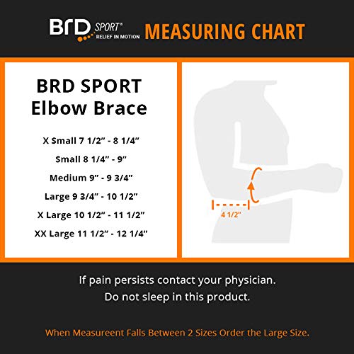 BRD Sport Medical Grade Elbow Brace, Relieves Tennis Elbow Golfers Elbow Tendinitis Epicondylitis, FDA Registered, Made in USA, Premium Elbow Support (Black with Green, L) by BRD Sport