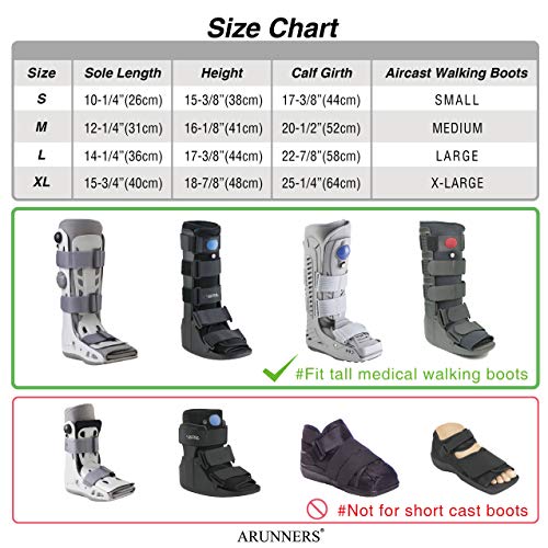 ARUNNERS Walking Boot Cover for Medical Brace Orthopedic and Fracture Cast with Integrative Slip-Resistant Rubber Sole (Black, Tall, Large) from ARUNNERS