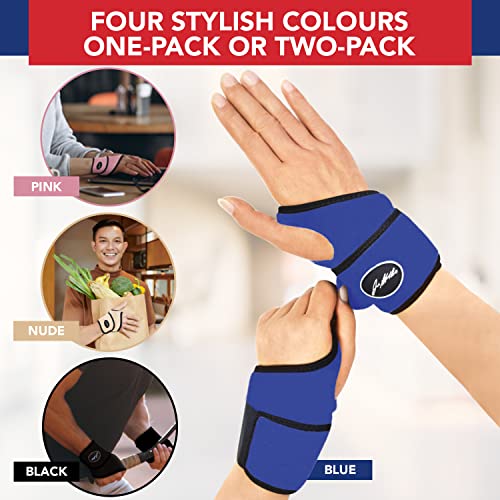 Doctor Developed Comfy,Lightweight,Wrist Support-Strap-Brace-Hand Support, Perfect fit for both Right and Left Hand, for Men and Women by Dr Arthritis - Single (Blue) by Dr. Arthritis