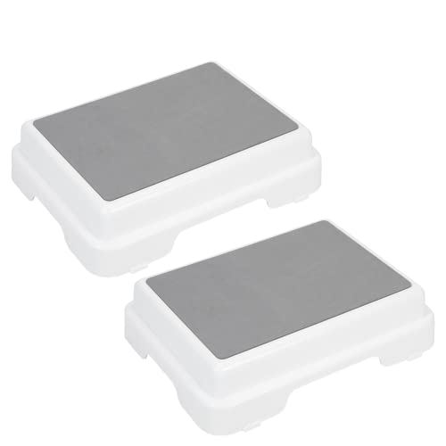 Vive Bath Step Stool (4.5") - Slip Resistant, Stackable, Indoor/Outdoor - Safety Stepping Stool Bathroom Aid for Handicap, Elderly, Seniors, Bathtub, High Beds, Kitchens - Nonslip, Hands Free (2) by Vive Health