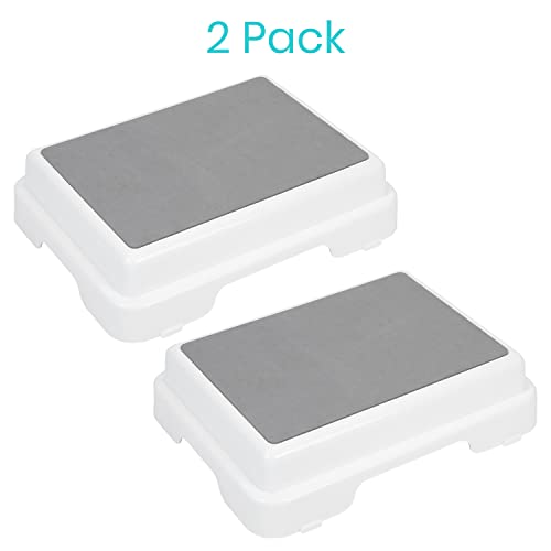 Vive Bath Step Stool (4.5") - Slip Resistant, Stackable, Indoor/Outdoor - Safety Stepping Stool Bathroom Aid for Handicap, Elderly, Seniors, Bathtub, High Beds, Kitchens - Nonslip, Hands Free (2) by Vive Health
