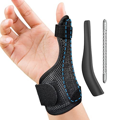 HKJD Thumb Spica Splint Reversible Thumb Brace for Pain Relief, Arthritis, De Quervain's tenosynovitis, Sprains, Strains, Carpal Tunnel & Trigger Finger Immobilizer Adjustable Wrist Strap by HKJD